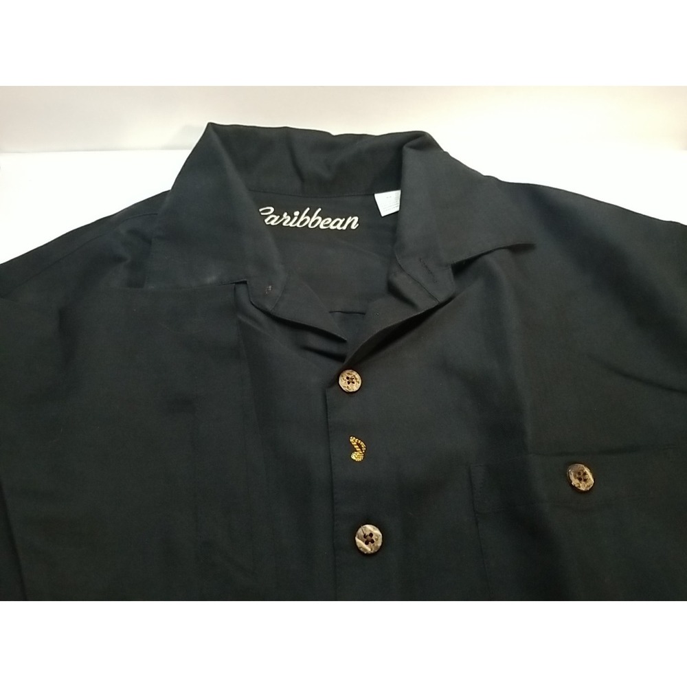Caribbeanโ Roundtree & Yorke Black Sax On The Beach Button Up Mens Medium M